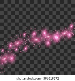 glow light effect stars bursts with sparkles isolated on transparent background. Sparkling magic dust particles. Vector illustration