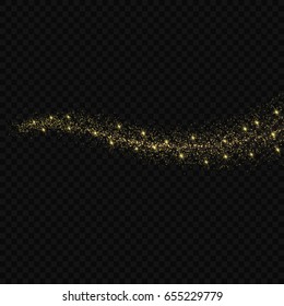 glow light effect stars bursts with sparkles isolated. magic dust particles. Vector illustration sparkling comet tail on transparent background.