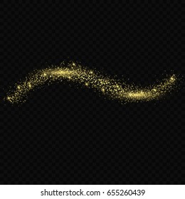 glow light effect stars bursts with sparkles isolated. magic dust particles. Vector illustration sparkling comet tail on transparent background.