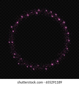 glow light effect stars bursts with sparkles isolated. magic dust particles. Vector illustration sparkling comet tail on transparent background.