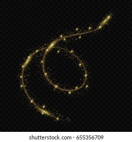 glow light effect stars bursts with sparkles isolated. magic dust particles. Vector illustration sparkling comet tail on transparent background