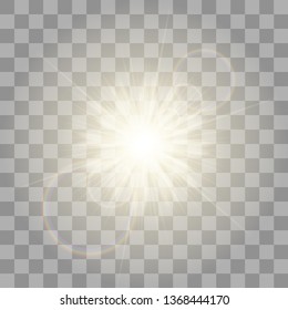 Glow light effect. Sun sparkle. Vector eps10.