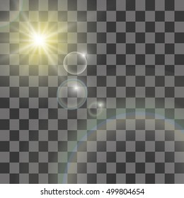 Glow light effect. sun Star burst with sparkles. Vector illustration