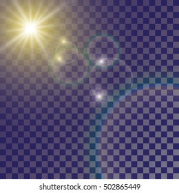 Glow light effect. sun Star burst with sparkles. Vector illustration