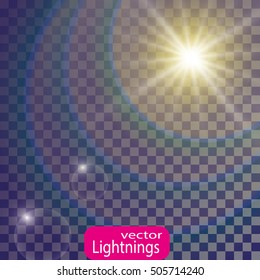 Glow light effect. sun Star burst with sparkles. Vector illustration