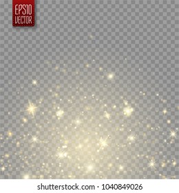 Golden Bokeh Lights Glowing Particles Isolated Stock Vector (Royalty ...