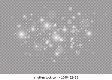 Glow light effect. Vector illustration. Christmas flash. dust
