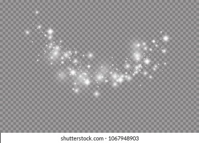 Glow light effect. Vector illustration. Christmas flash. dust
