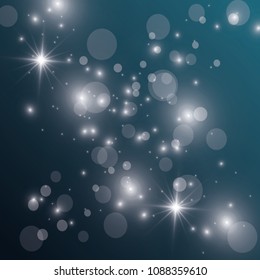 Glow light effect. Vector illustration. Christmas flash Concept.