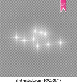 Glow light effect. Vector illustration. Christmas flash. dust