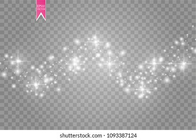 Glow light effect. Vector illustration. Christmas flash. dust