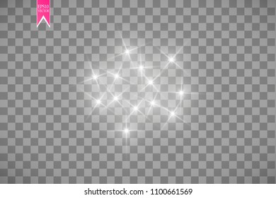 Glow light effect. Vector illustration. Christmas flash. dust