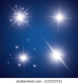 Glow light effect. Vector illustration. Christmas flash Concept.