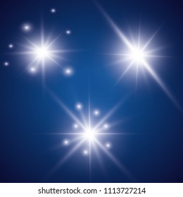 Glow light effect. Vector illustration. Christmas flash Concept.