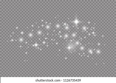 Glow light effect. Vector illustration. Christmas flash. dust
