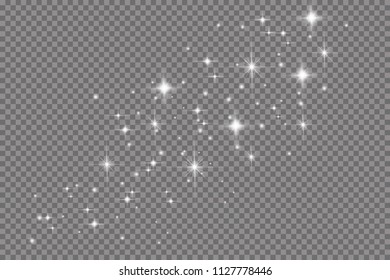 Glow light effect. Vector illustration. Christmas flash. dust

