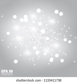 Glow light effect. Vector illustration. Christmas flash Concept.