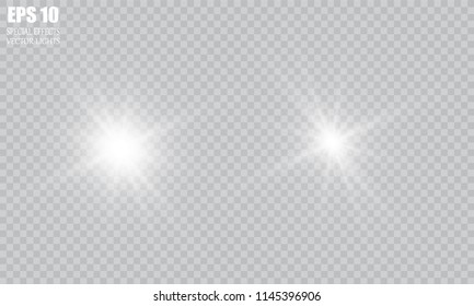 Glow light effect. Vector illustration. Christmas flash Concept.