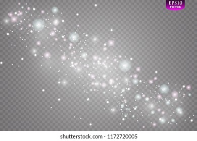 Glow light effect. Vector illustration. Christmas flash. dust