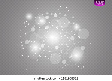 Glow light effect. Vector illustration. Christmas flash. dust