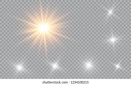 Glow light effect. Vector illustration. Christmas flash Concept.