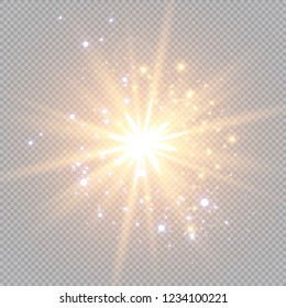 Glow light effect. Vector illustration. Christmas flash Concept.