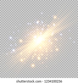 Glow light effect. Vector illustration. Christmas flash Concept.