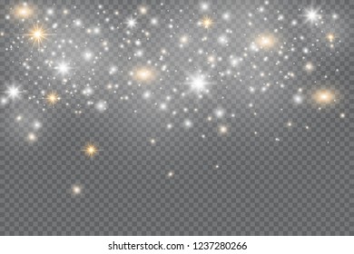 Glow light effect. Vector illustration. Christmas flash. dust