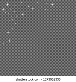Glow light effect. Vector illustration. Christmas flash. dust.