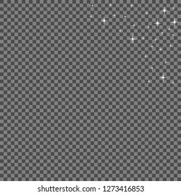 Glow light effect. Vector illustration. Christmas flash. dust.