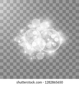 Glow light effect. Vector illustration. Christmas flash. dust. White sparks and glitter special light effect. vector sparkles on transparent background. Sparkling magic dust particles