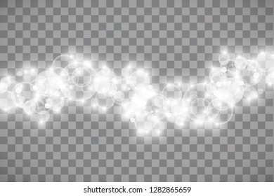 Glow light effect. Vector illustration. Christmas flash. dust. White sparks and glitter special light effect. vector sparkles on transparent background. Sparkling magic dust particles