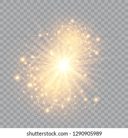 Glow light effect. Vector illustration. Christmas flash Concept. Vector illustration of abstract flare light rays. A set of stars, light and radiance, rays and brightness.