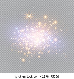 Glow light effect. Vector illustration. Christmas flash Concept. Vector illustration of abstract flare light rays. A set of stars, light and radiance, rays and brightness.
