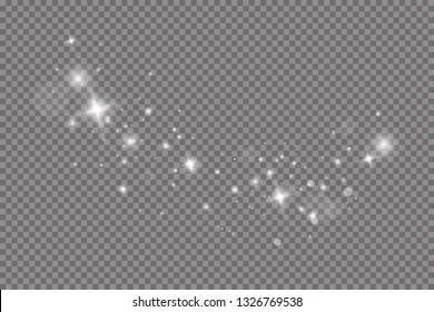 Glow light effect. Vector illustration. Christmas flash. dust

