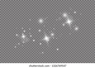 Glow light effect. Vector illustration. Christmas flash. dust

