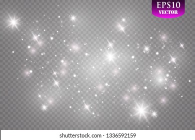 Glow light effect. Vector illustration. Christmas flash. dust