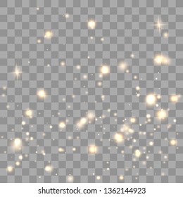 Glow light effect. Vector illustration. Christmas flash Concept . White sparks glitter special light effect. Vector sparkles on transparent background. Christmas abstract pattern.