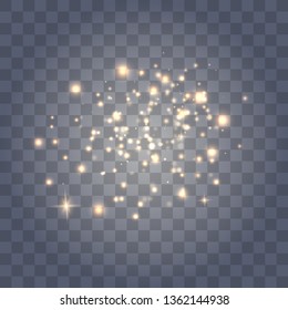 Glow light effect. Vector illustration. Christmas flash Concept . White sparks glitter special light effect. Vector sparkles on transparent background. Christmas abstract pattern.