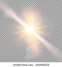 Glow light effect. Vector illustration. Christmas flash Concept. Vector illustration of abstract flare light rays. A set of stars, light and radiance, rays and brightness. Glow light effect.