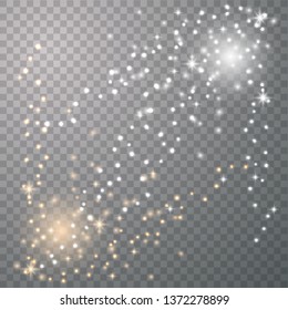 Glow light effect. Vector illustration. Christmas flash, dust. Vector illustration eps10.