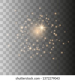 Glow light effect. Vector illustration. Christmas flash, dust. Vector illustration eps10.