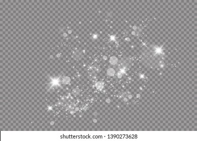 Glow light effect. Vector illustration. Christmas flash. dust
