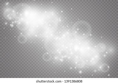 Glow light effect. Vector illustration. Christmas flash. dust