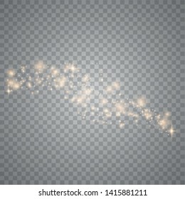 Glow light effect. Vector illustration. Christmas flash. Magic concept. Dust