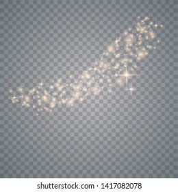 Glow light effect. Vector illustration. Christmas flash. Magic concept. Dust