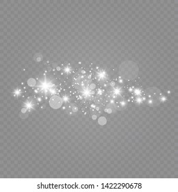 Glow light effect. Vector illustration. Christmas flash. dust