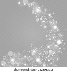 Glow light effect. Vector illustration. Christmas flash. dust