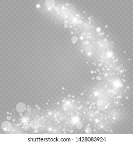 Glow light effect. Vector illustration. Christmas flash. dust