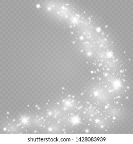 Glow light effect. Vector illustration. Christmas flash. dust